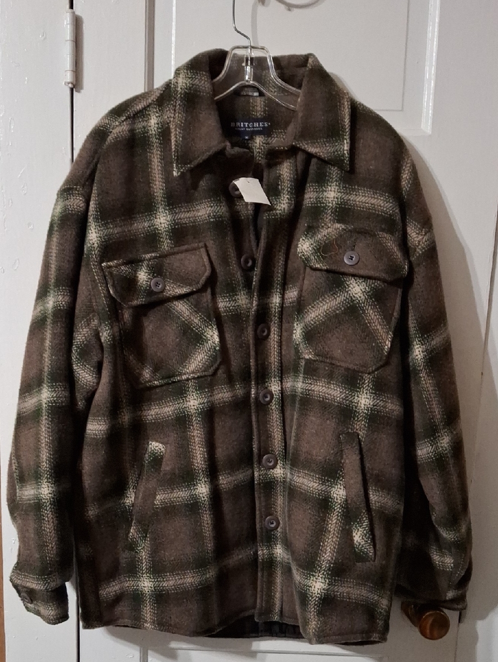 BRITCHES Men's Brown & Green Plaid Field Jacket